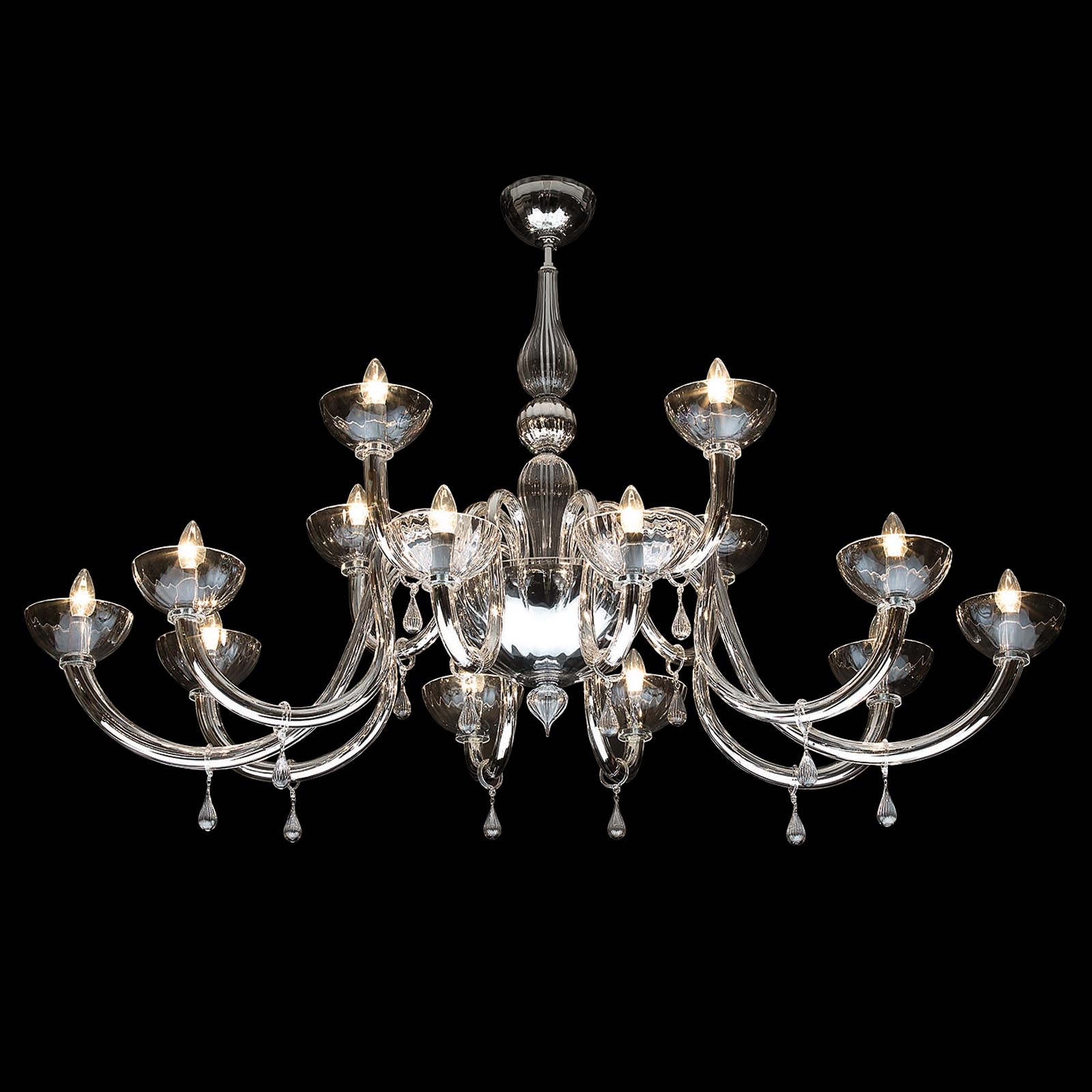Lampadario di lusso in metallo e cristallo • Illuminazione Italia