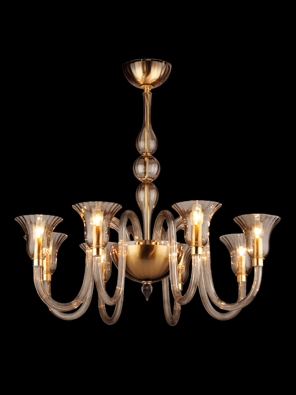 Chandelier Medium 6 LIGHTS - Mouth-blown manually shaped ...