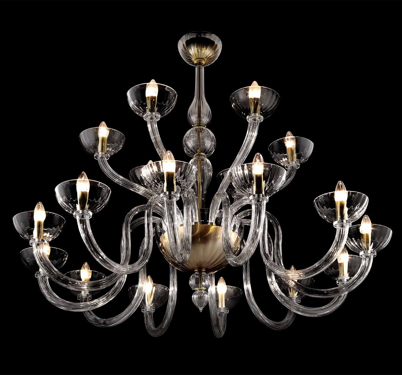 Big modern chandelier Murano blown glass | Lucevetro